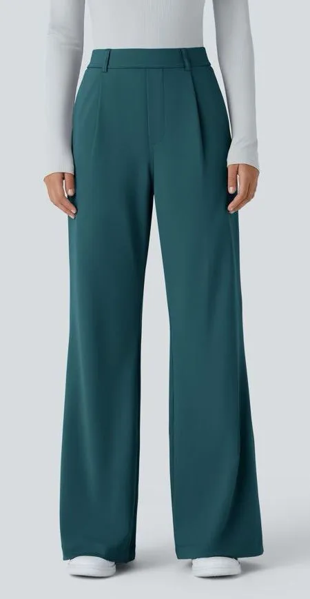 Halara Flex™ High Waisted Pocket Straight Flare Leg Atlantic Deep Work Pants XL - Image 1