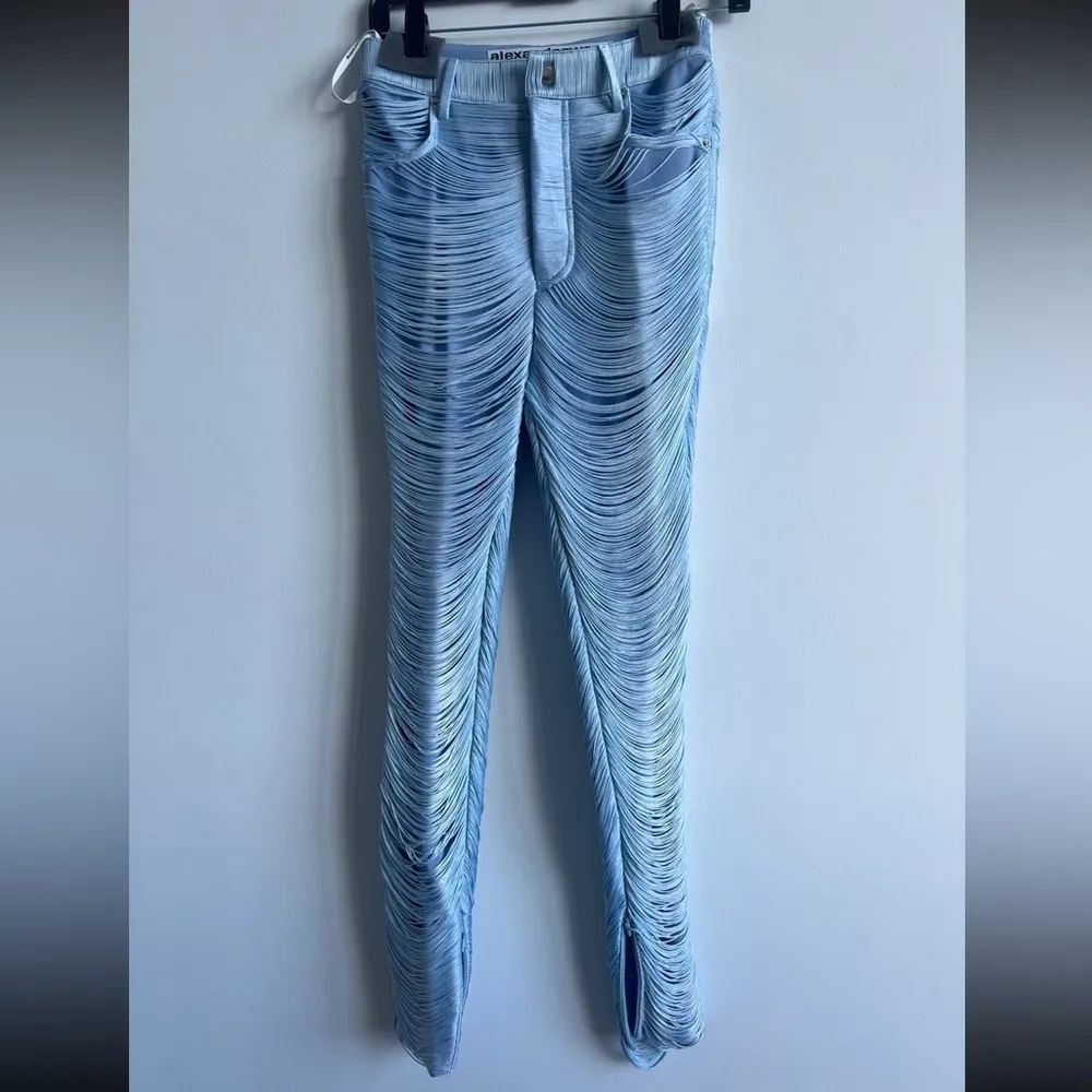 Authentic NEW with tag Alexander Wang light blue mesh form-fitting pants - Image 3
