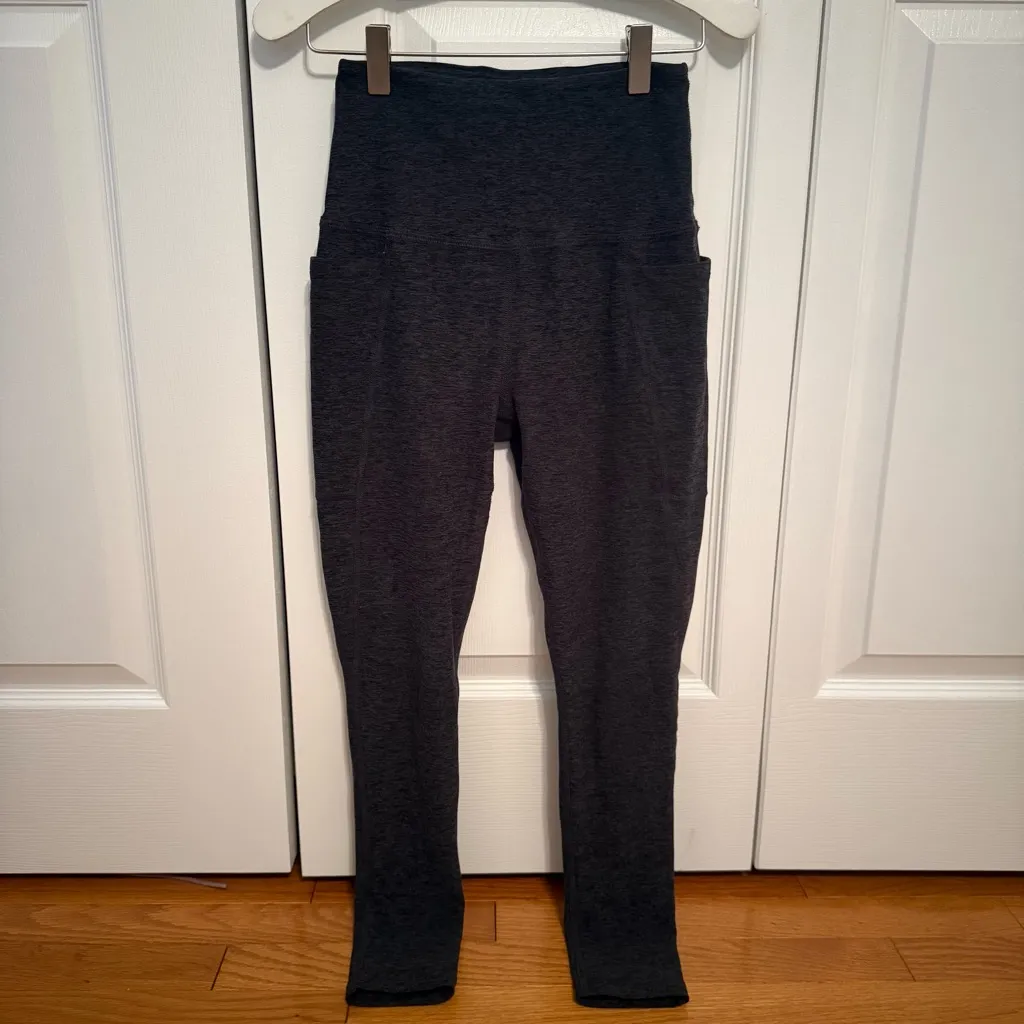 Spacedye Out Of Pocket High Waisted Midi Legging in Black Charcoal - Image 2