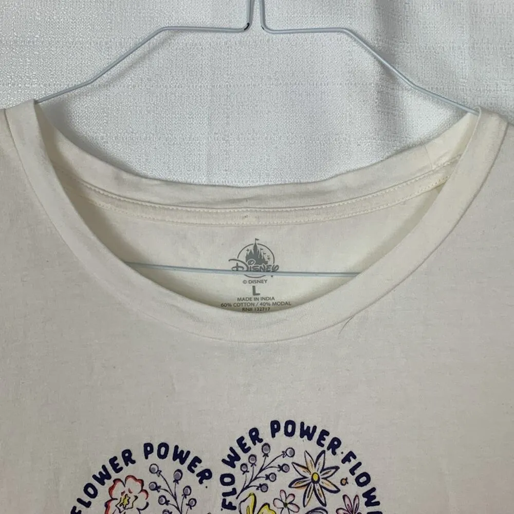 Disney Parks womens large epcot flower festival figment short sleeve shirt white - Image 7