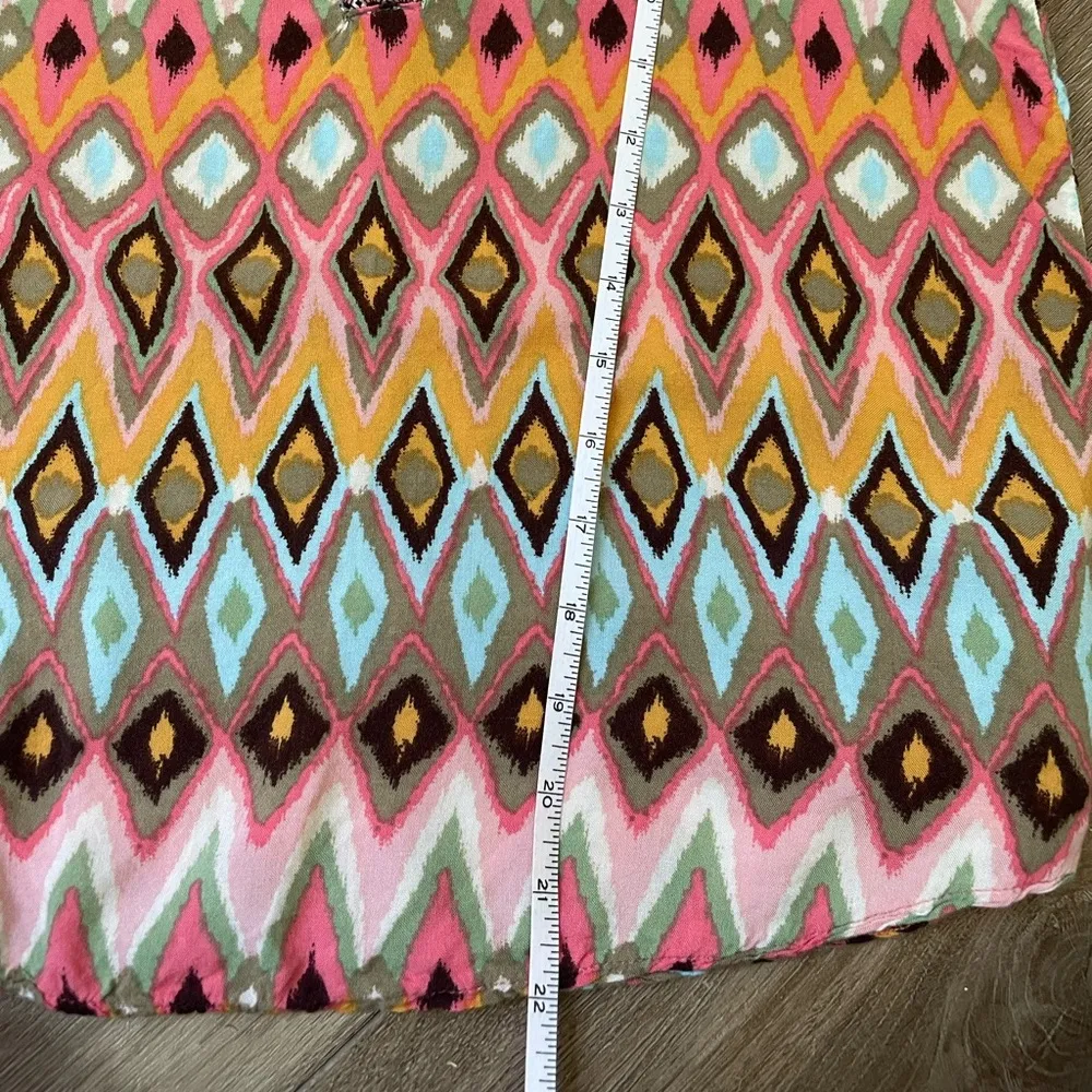 Fine House Sleeveless Boho Southwest Geometric Colorful Blouse ~ Size S - Image 11