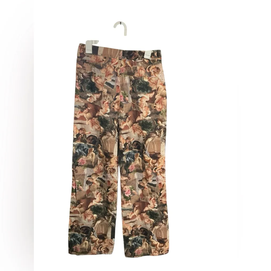 SHEIN Multicolor Artistic Print Wide Leg Jeans - Image 4