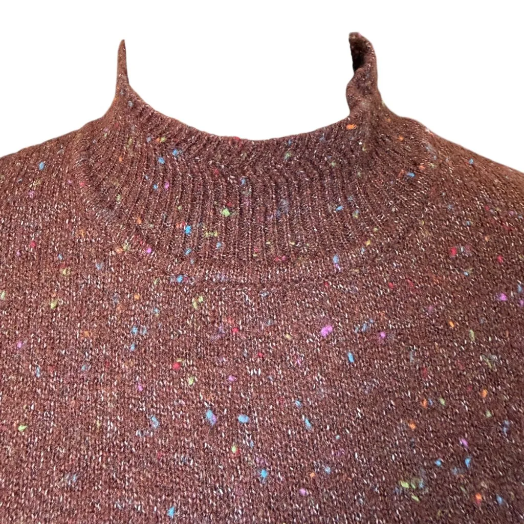 Alfred Dunner Petite PS burgundy brown long sleeve mock neck sweater - Image 5