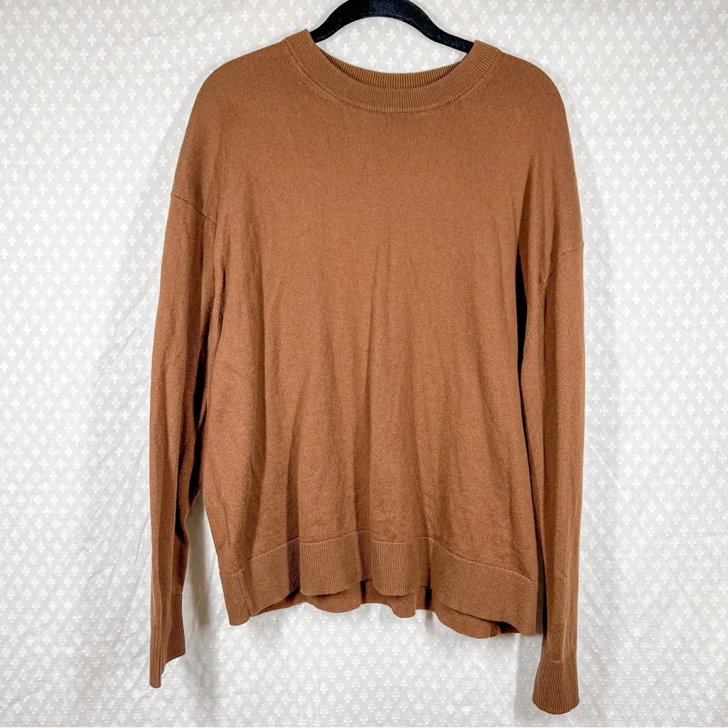Lululemon‎ Brown Cotton Cashmere Blend Crewneck Sweater - Image 2