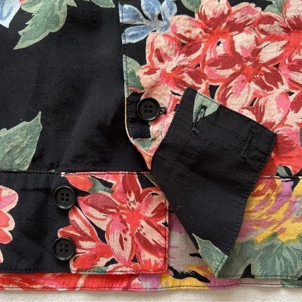 Reformation Women’s Bouquet Jacket Black floral print Made in the USA - Image 7