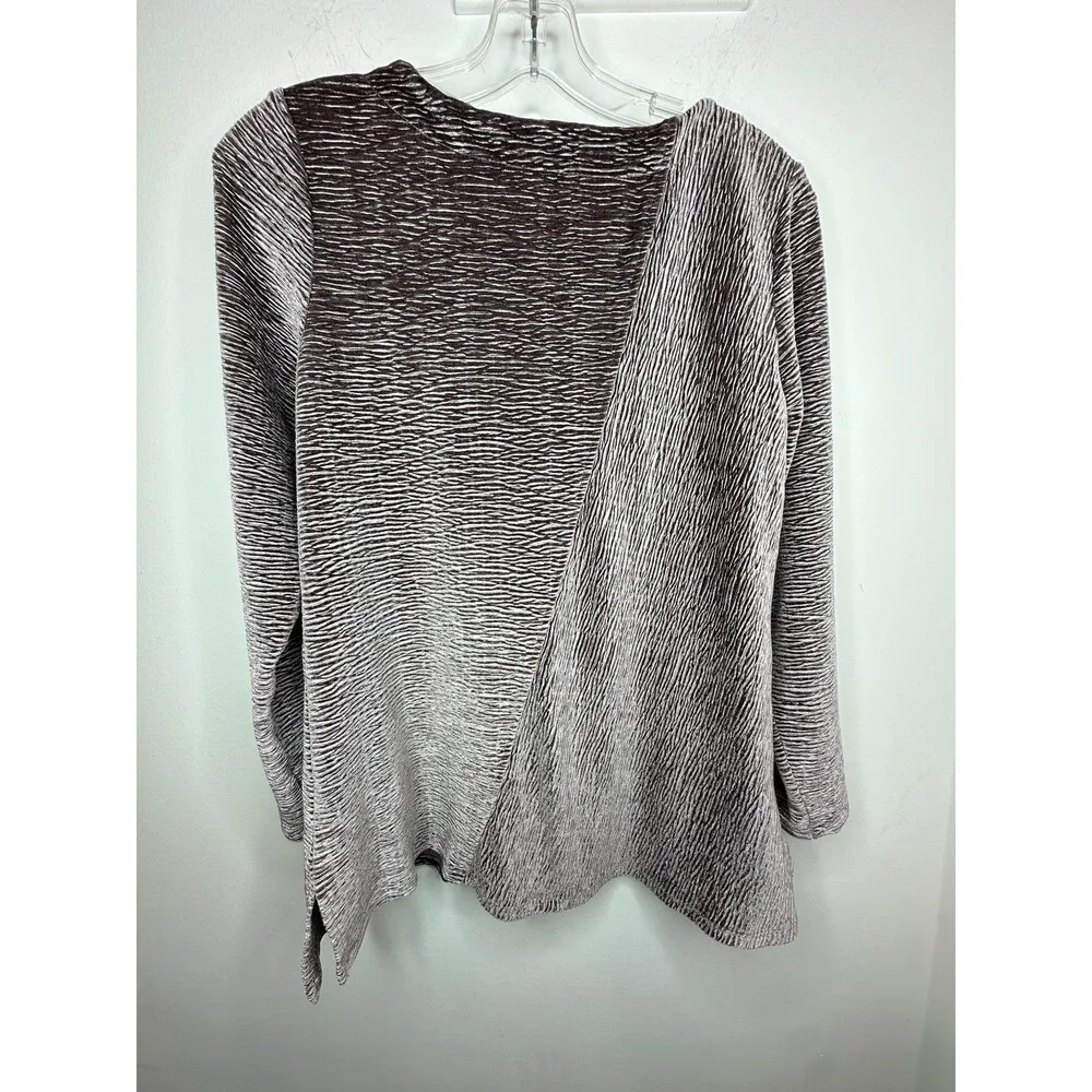 Habitat Velevt Pullover Crinkle Top Slate purple hues designer boutique xs - Image 8