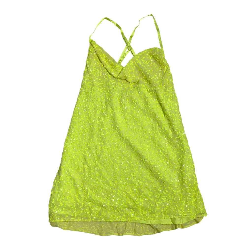 Show Me Your Mumu Lime Sequin Suzanna Slip Mini Dress Womens M - Image 2