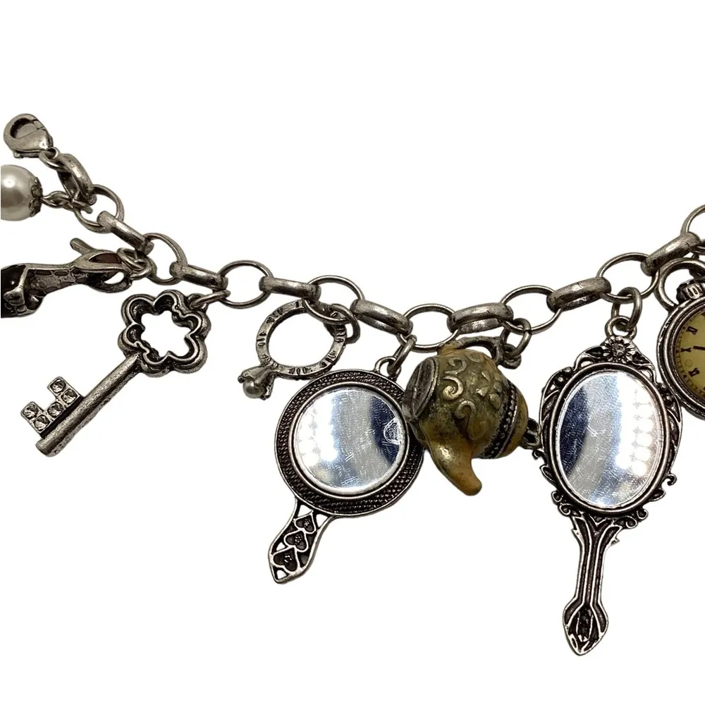 Fairy tale charm bracelet with claw clasp. 8” Silver - Image 10