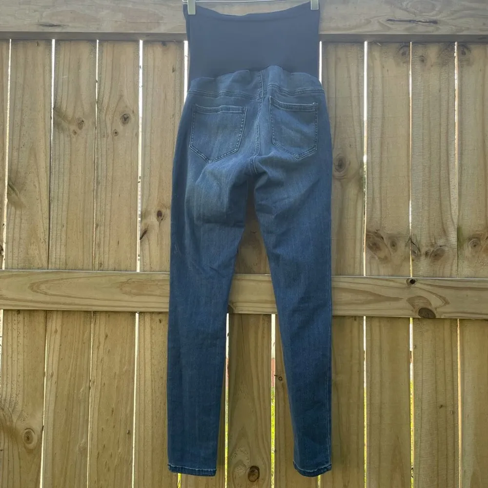 Indigo Blue Maternity distressed legging medium blue jeans - Image 4