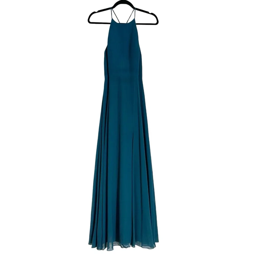 Jenny Yoo Dark Teal High Neckline Maxi Formal Gown / Dress Women’s US 4 - Image 2
