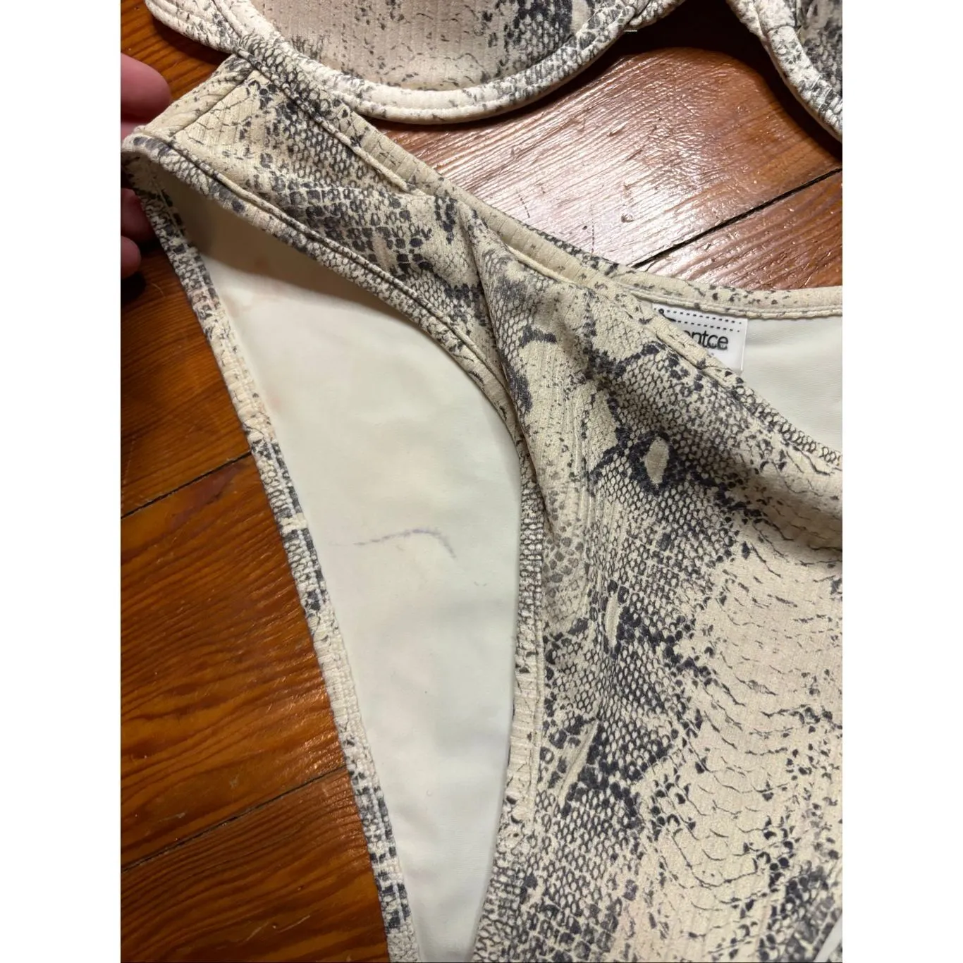 Montce Snake Rib Bikini SET Tan Size M - Image 9