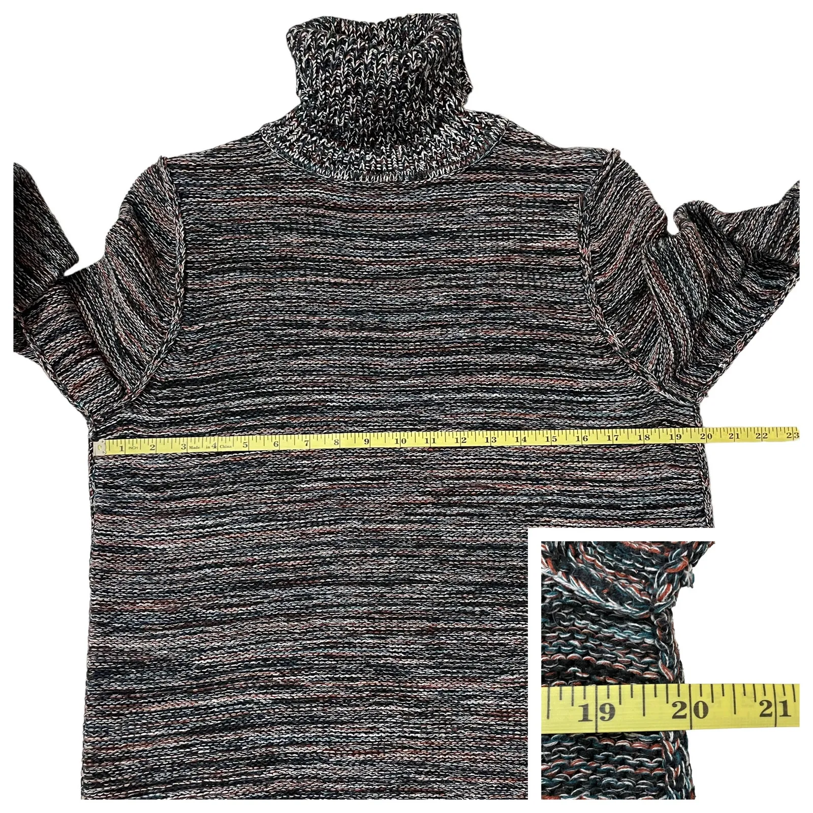 525 America Marled Knit Turtleneck Sweater - Multi - Medium - Image 3