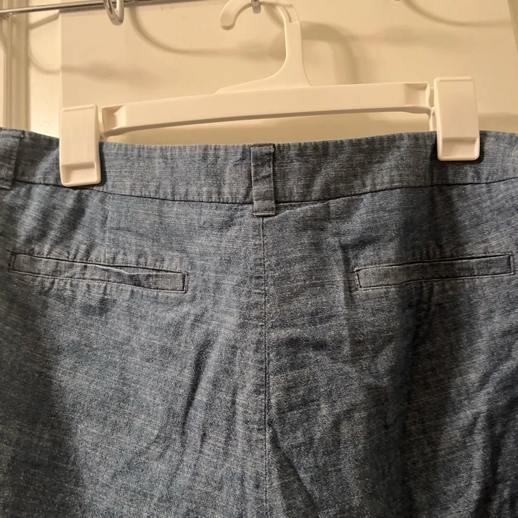Merona Casual Medium Wash Chino Mini Shorts Pockets Blue Women's Size 18 - Image 8