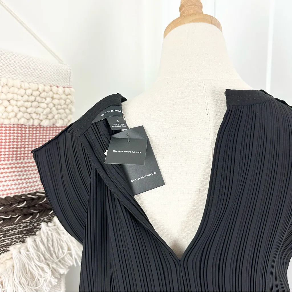 Club Monaco Pleated Dress Black Size 4 NWT - Image 9