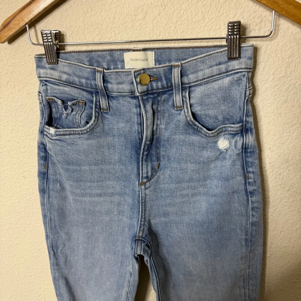 Favorite Daughter The Valentina Super High Rise Cigarette Ankle Jeans Malibu 25 Blue - Image 5