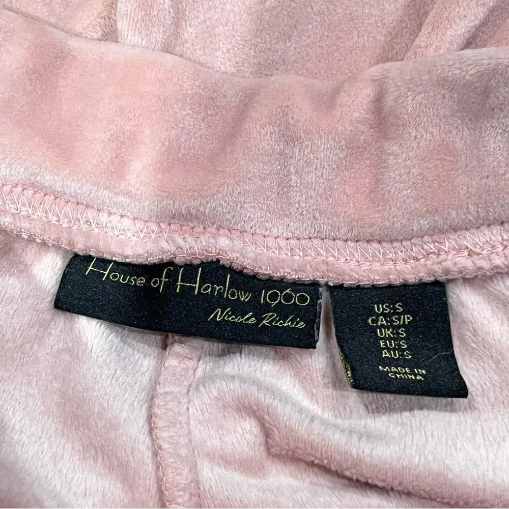 House Of Harlow 1960 Pink Velour Joggers Women’s Small Pink - Image 3