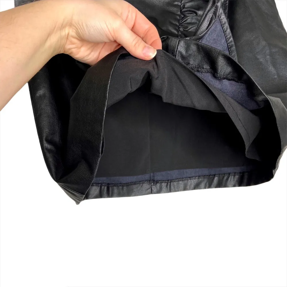 NWT 1. State Black Faux Leather Ruffle Dark Academia Mini Skirt - Image 6
