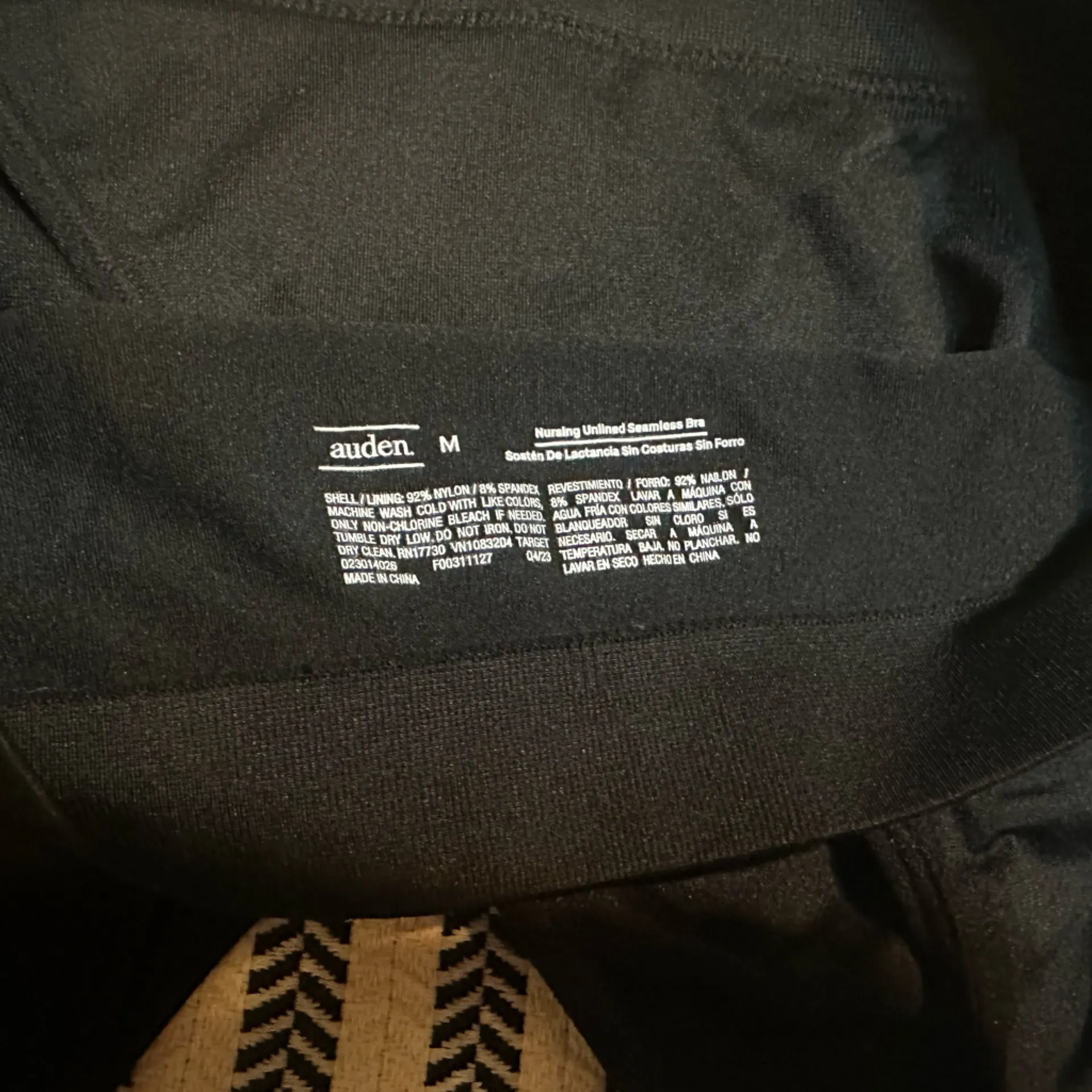 Auden breastfeeding Black bralette Size M - Image 3