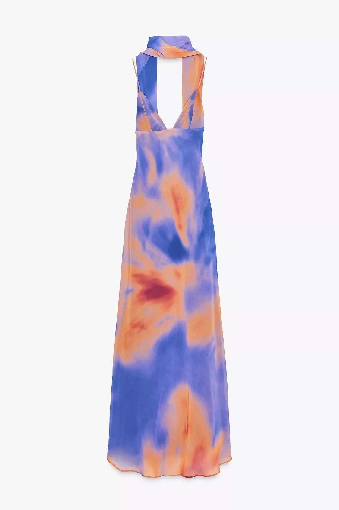 Zara Vibrant Multicolor Maxi Dress halter scarf flowy bodycon evening party  - Image 9