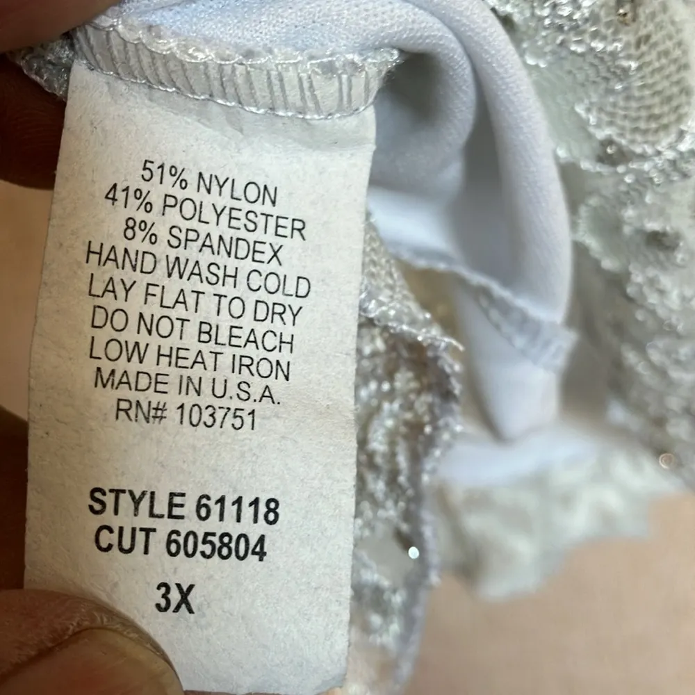 Brittney black Silver White Short Sleeve Blouse 3x - Image 8