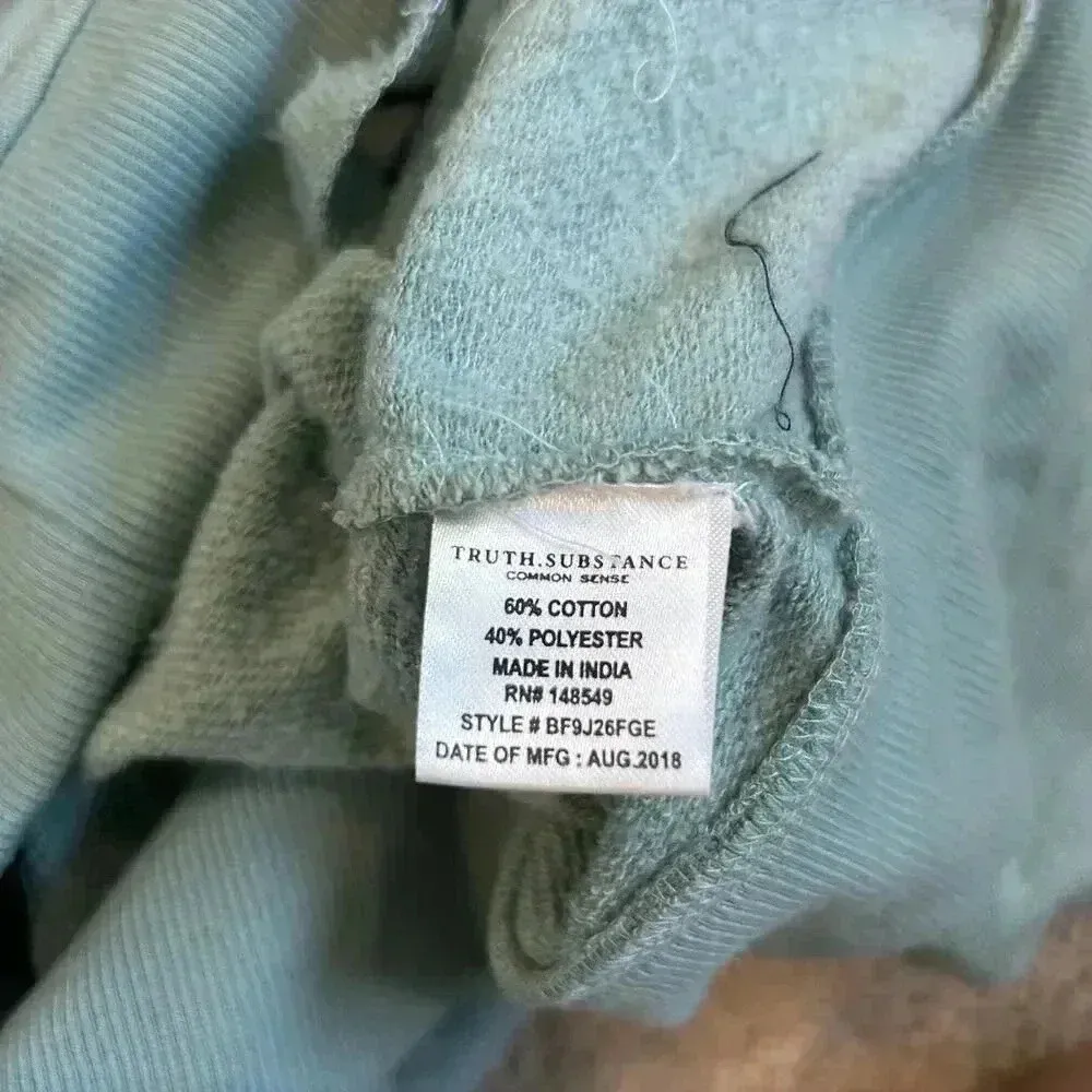 Truth Substance Common Sense Womens blue Pleated Sleeve Pullover Sweatshirt S - Image 7