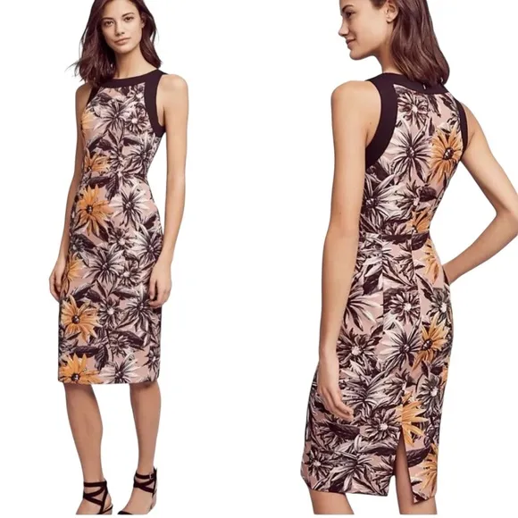 Anthropologie Black Halo Aurora Floral Sheath Dress Sz 12 NWT - Image 2