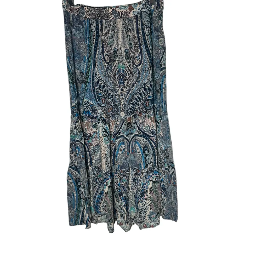 Ba&sh Bahia tiered skirt in a blue paisley print 2 - Image 3