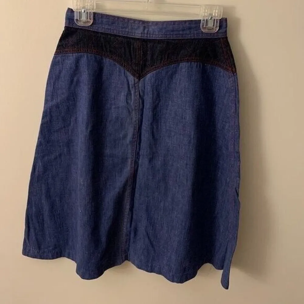 JCPenney Womens Size 13 Skirt Fashion Denim Vintage ALine Modest Pure Cotton Blue - Image 4