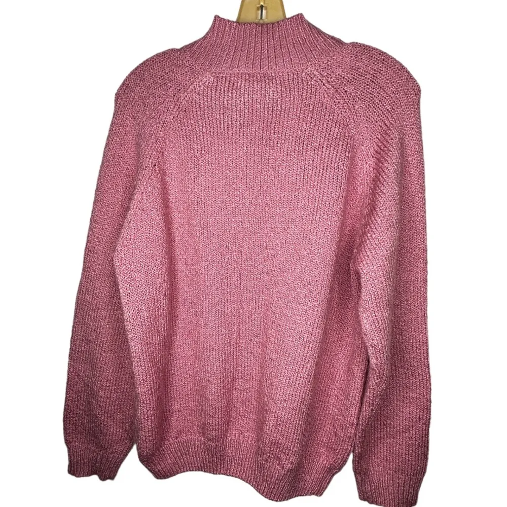 Vintage Karen Scott Acrylic Sweater with‎ Pearl Buttons Pink Size XL - Image 4