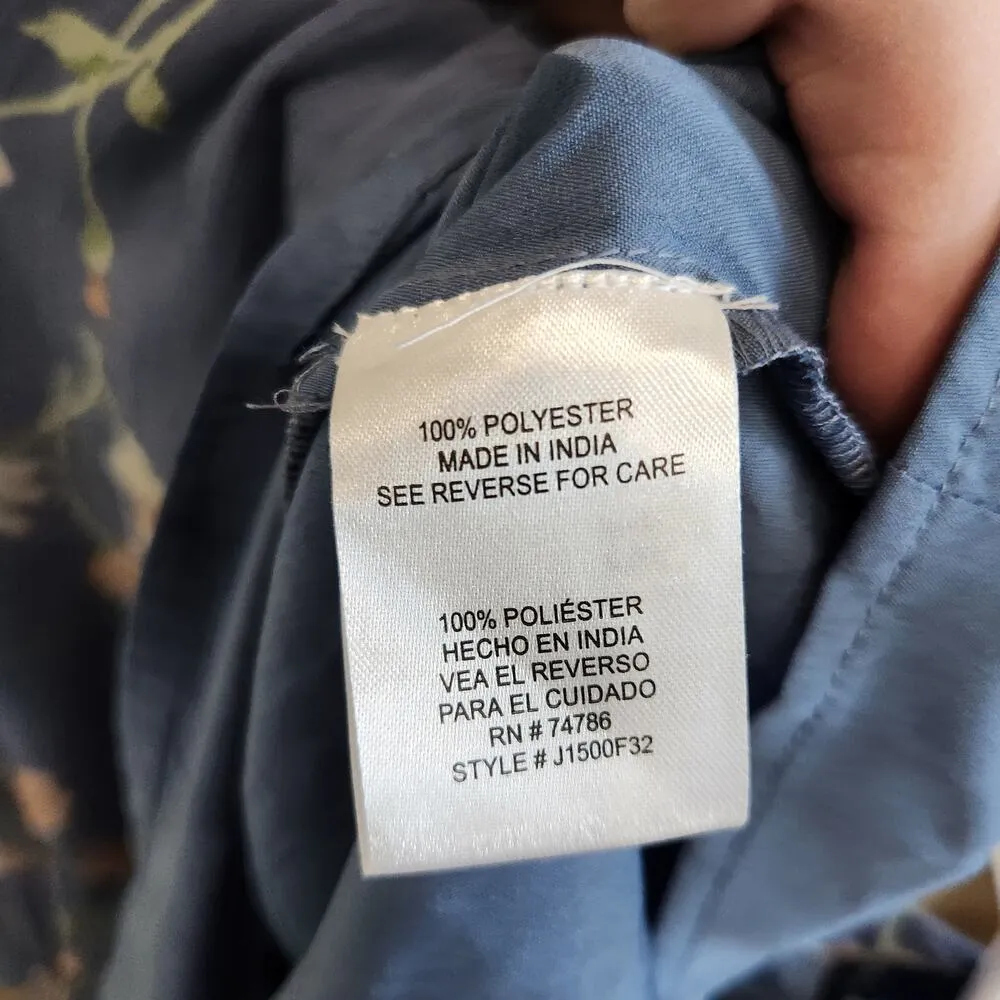 Patrons of Peace Blue Floral Maxi Dress with Long Flutter Sleeves size XS - Image 9