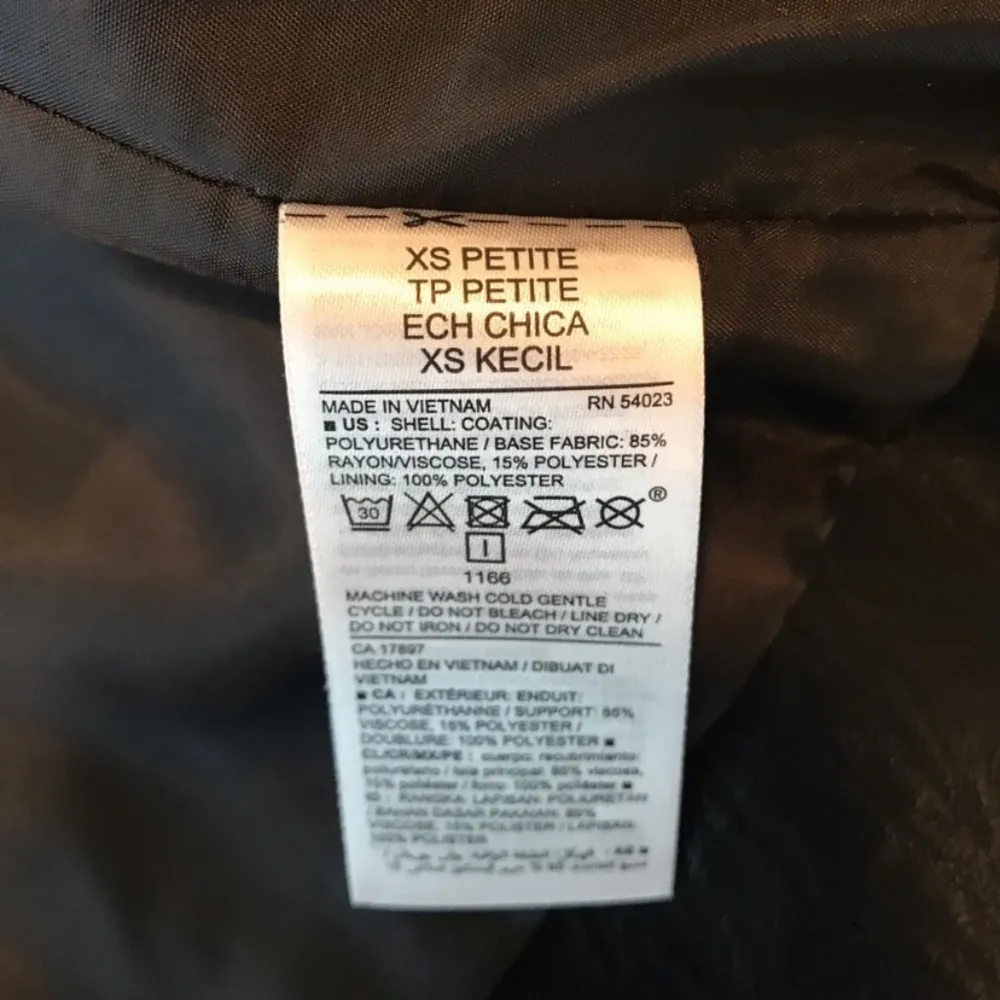 Xs petite faux leather black zip jacket net with tags nwt - Image 7