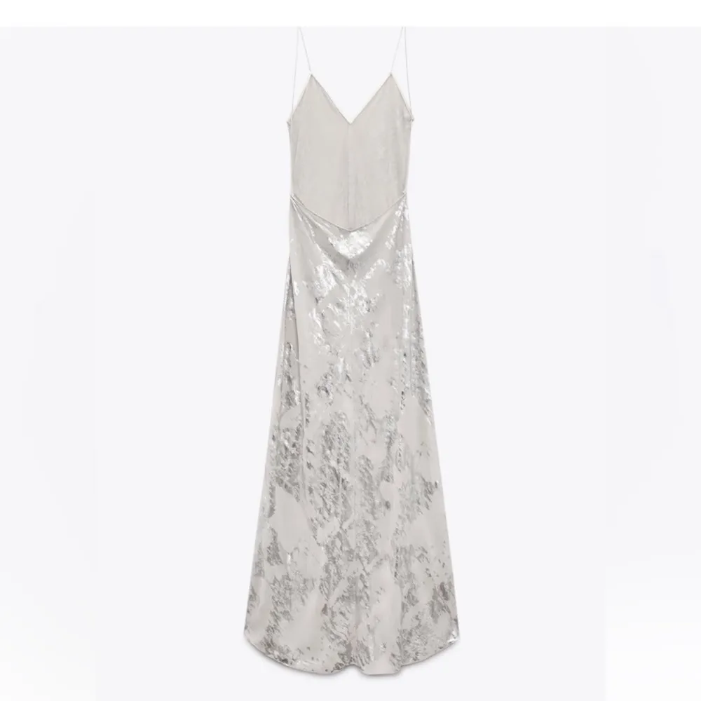 silver metallic semi sheer midi / maxi dress Elegant Evening Dress - Image 10