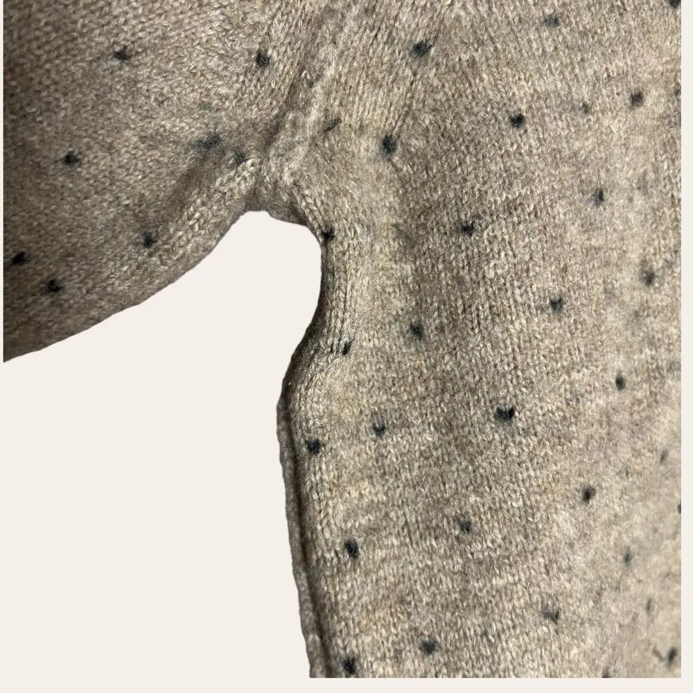 All Saints Hexen Wool Knit Crew Neck Long Sleeve Sweater Tan Black Size Large - Image 5