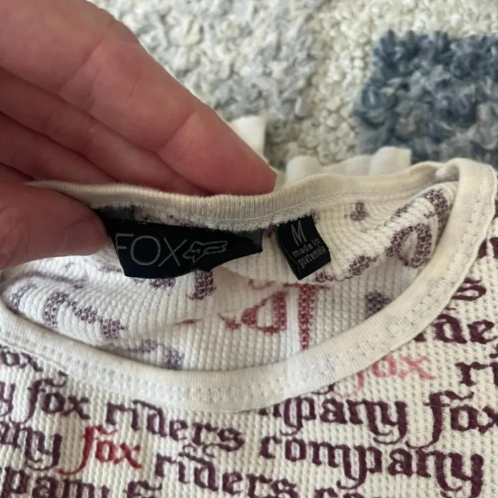 Fox Racing Riders Newsprint long sleeve form fitting women's shirt Size M Red Size M - Image 6