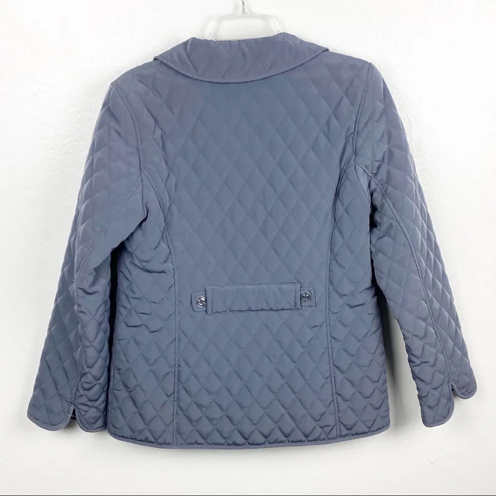 GALLERY Periwinkle Quilted Lined Interior Exterior Pocket Jacket, Size Medium - Image 2
