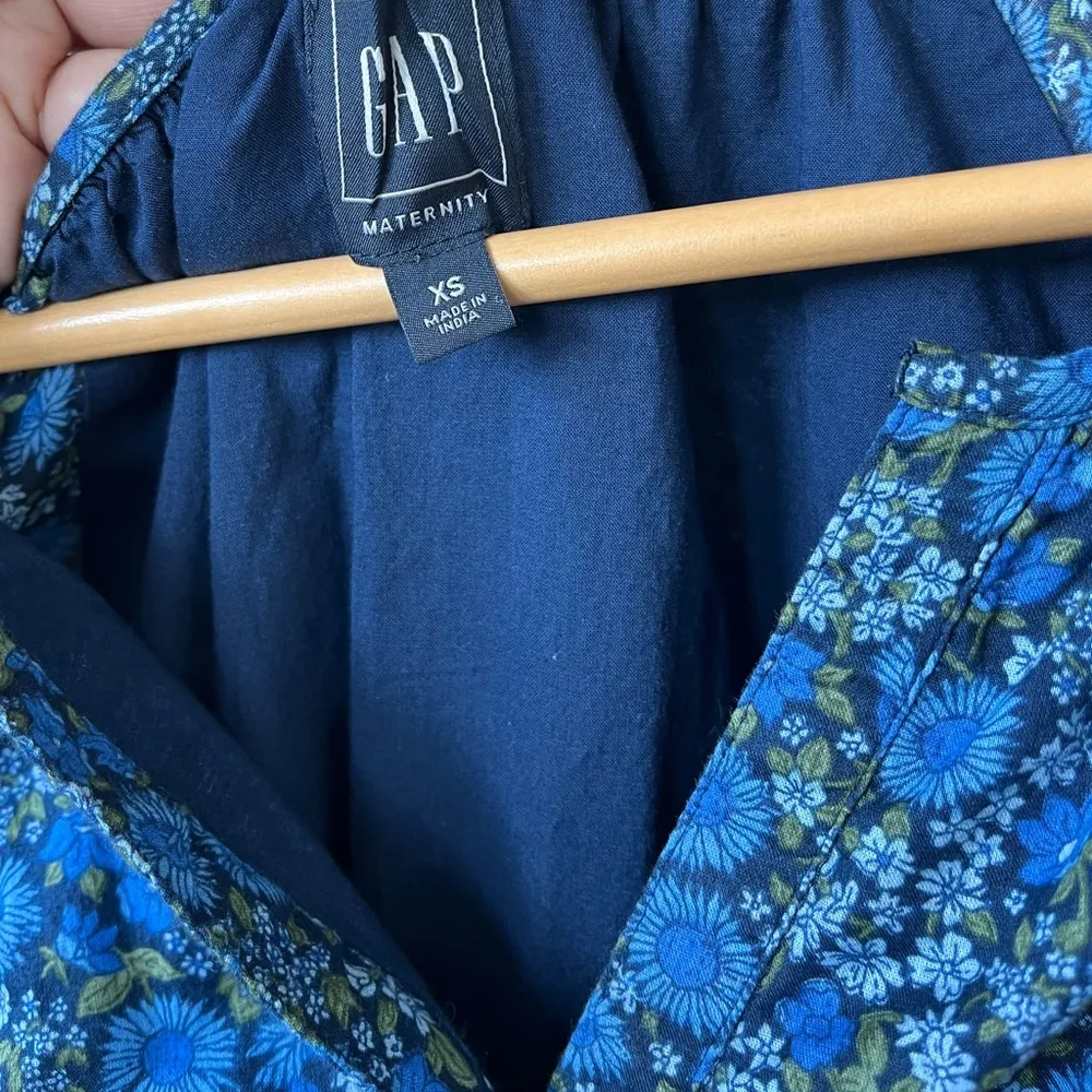 Gap Navy Blue Floral Maternity Jumpsuit - Image 6