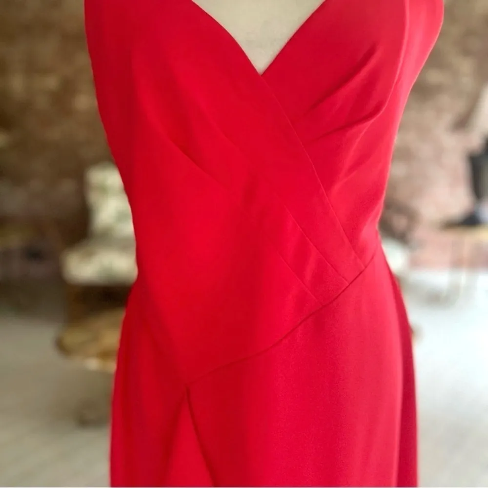 BCBGMaxazria Cornelia Dress 8 Red Asymmetrical Hem Sleeveless Asymmetrical Hem - Image 7
