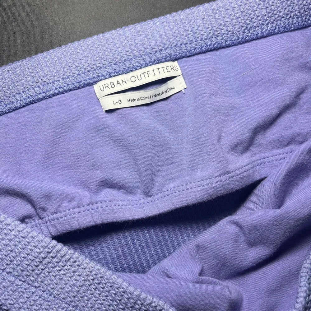 Urban Outfitters Blue Tube Top Ribbed Knit Sleeveless Built In Bra Cropped Top L - Image 4