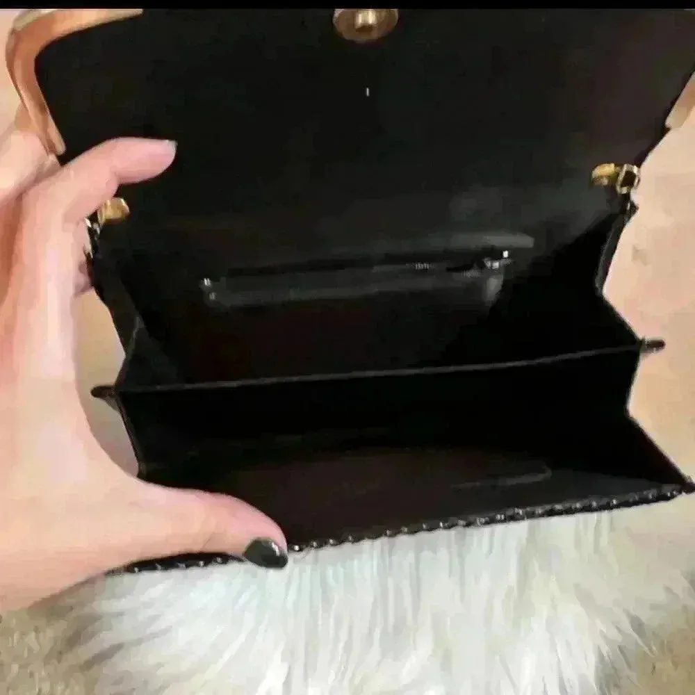 Vintage Enamel Pailette Metal Clutch Purses Bundle of 2 Black - Image 15