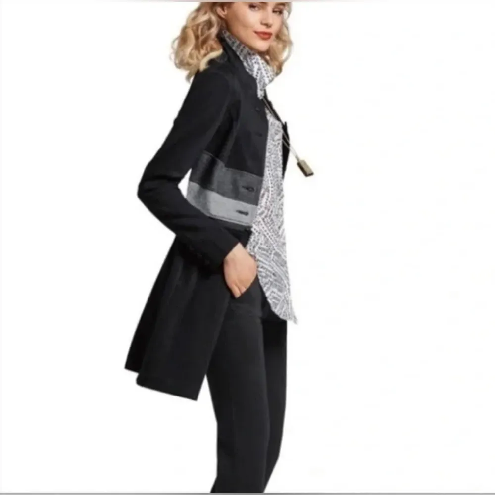CAbi #3176 Osaka Nights Convertible Jacket/Coat Black + Gray Size Medium - Image 10