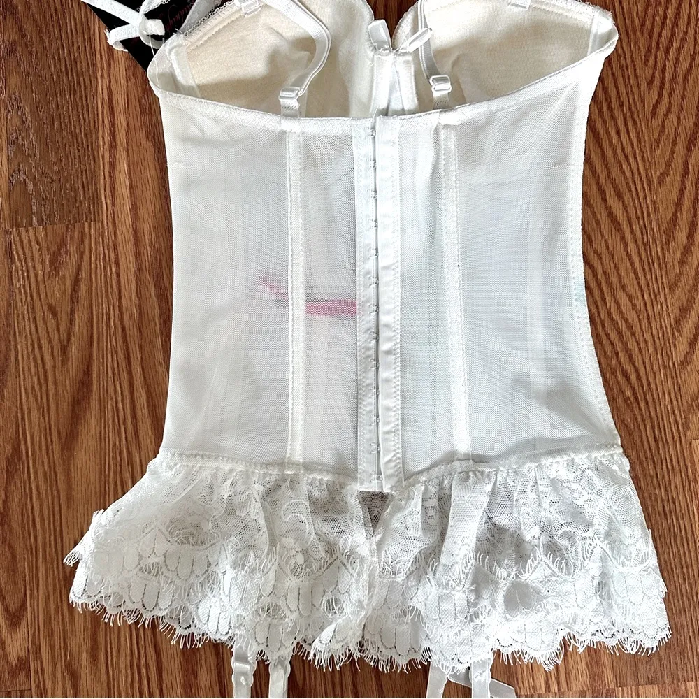 Seven ’til Midnight Lace Bustier & Thong Set White Size Medium - Image 14