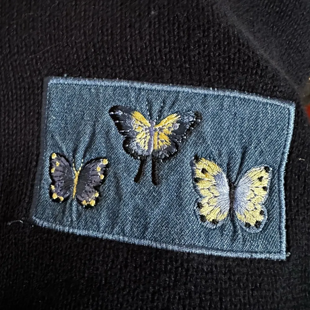 Vintage CJ Banks Butterfly Embroidered Cardigan Sweater Navy Blue Y2K Teacher - Image 6