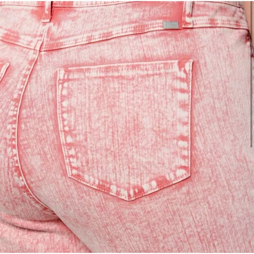 1822 Denim Women’s 14W High Rise Annabeth Roll Short Pink Stretch Summer - Image 2