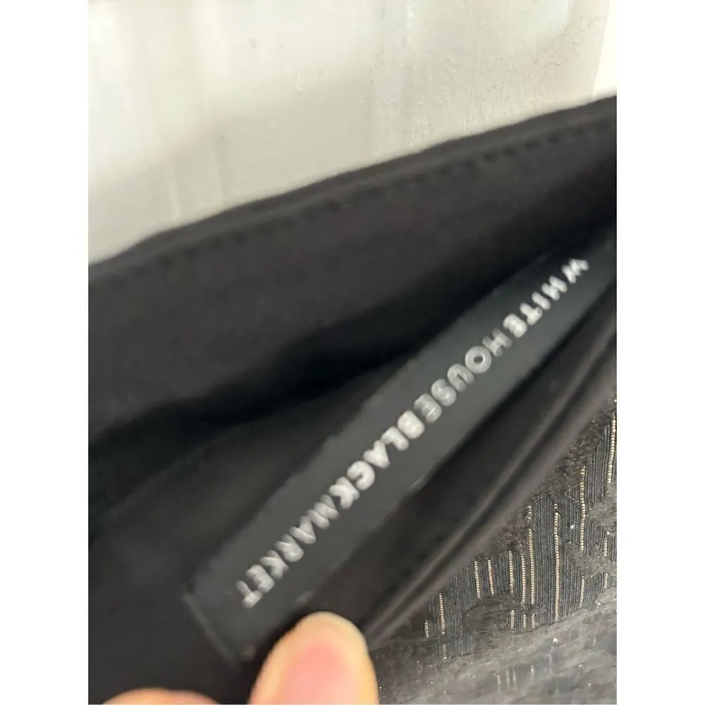 White House black market black stretchy pants size 2 flashy fancy trendy work pa - Image 4