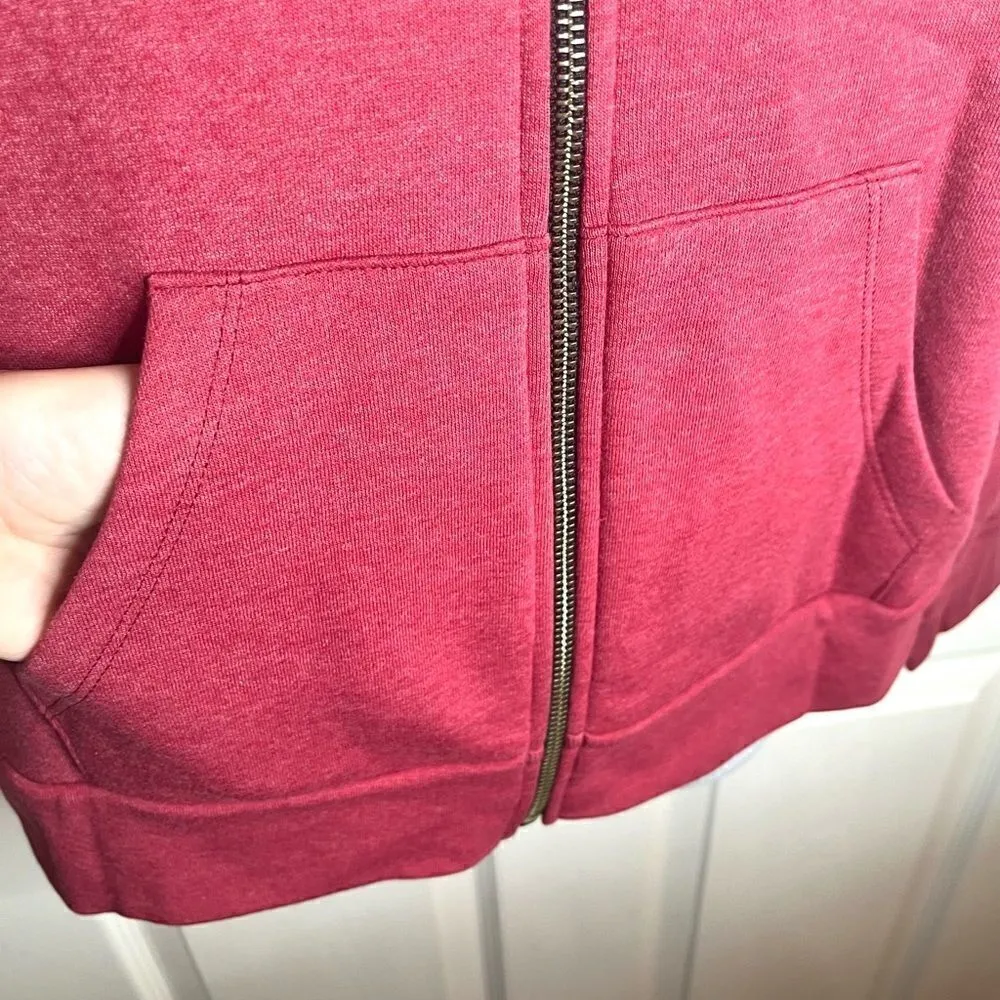 Modcloth Next Level Love My Ugly Christmas Sweater Zip Hoodie Sweatahirt Red L - Image 8