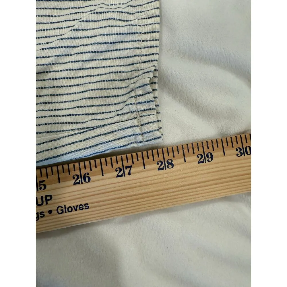 American Eagle Outfitters High Rise Tapered Pants Stripe White Blue Women's Sz 6 - Image 9