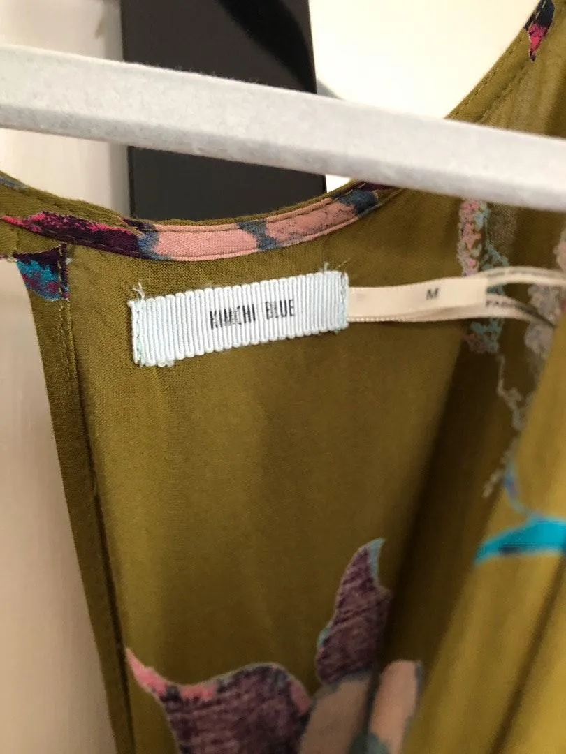 Urban Outfitters Kimichi Blue Floral Olive Romper - Image 4