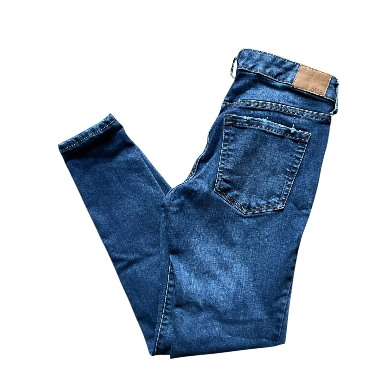 Aero Skinny Jeans Women Size 4 Dark Wash Stretch Mid Rise Denim Blue - Image 3