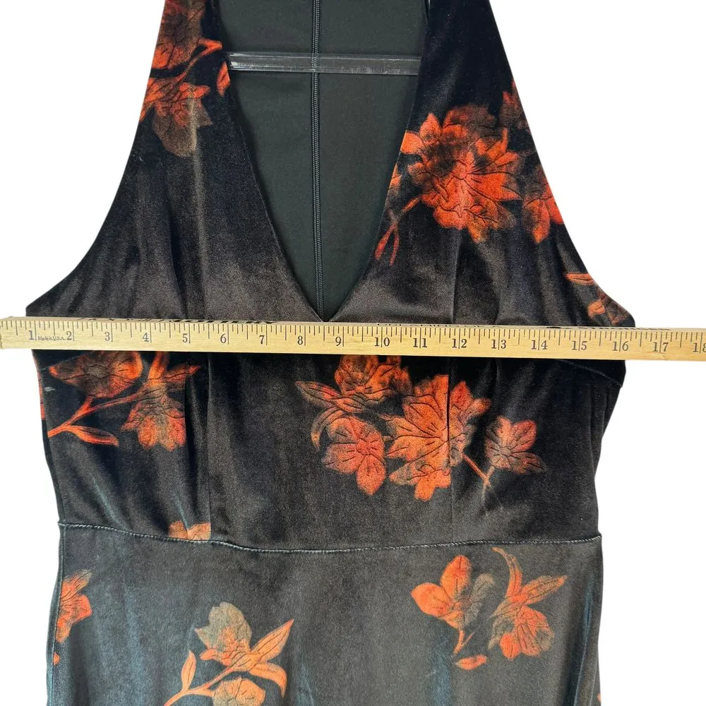 Venus Black Floral Halter Dress Mini Dress‎ Medium Whimsygoth Witchy Bella Swan - Image 6