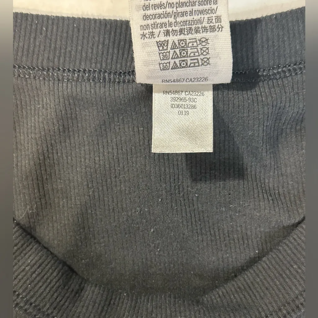 PINK Victoria Secret Black Long Sleeve Ribbed Thin Pullover Logo Top Size Small‎ - Image 9